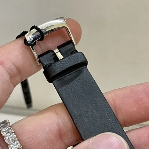 zf factory top-tier count high-quality watch women's white dial black belt South Africa real diamond leather strapquartz watch clasp picture