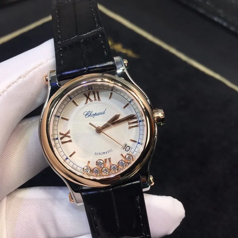 Chopard Happy Diamond 18k gold genuine South African diamond 36mm detail shots