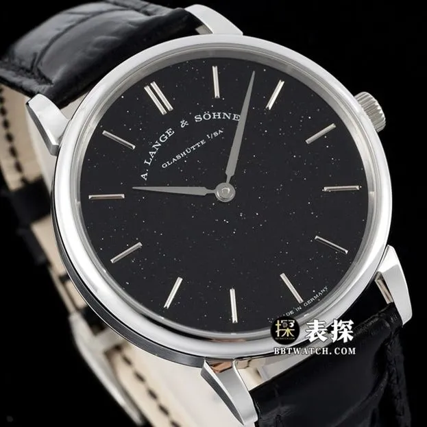 F8 Saxony Lange collectible watches Men's Black Aventurine Plate Belt Model