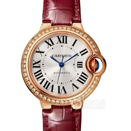 K3 blue balloon Cartier1:1replica watch silver dial ring diamond leather strap model WJBB0034clasplive photos