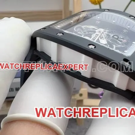 Richard Mille collectible watch R factory hollow plate black rubber model RM055clasplive photos