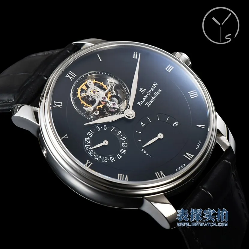Top YS Blancpain Upgrade Classic Series Black Disc Tourbillon Men's Mechanical Watch Movement