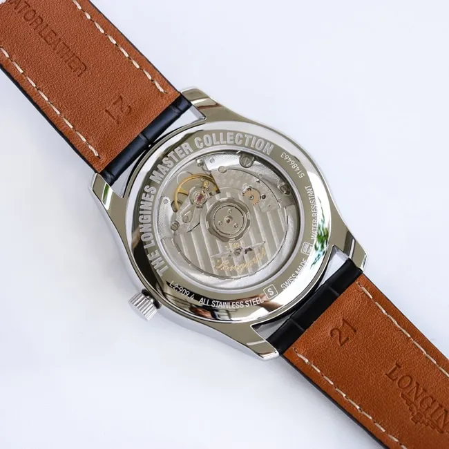 GF Factorytop-tier watch Longines men's black dial black belt master series watch clasp picture