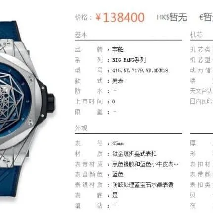 Hublot Tattoo Titanium Blue Watch Review - Unique Aesthetic Side View