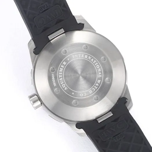 top-tier watch IWC ocean series yellow minute hand black rubber strap watch side view