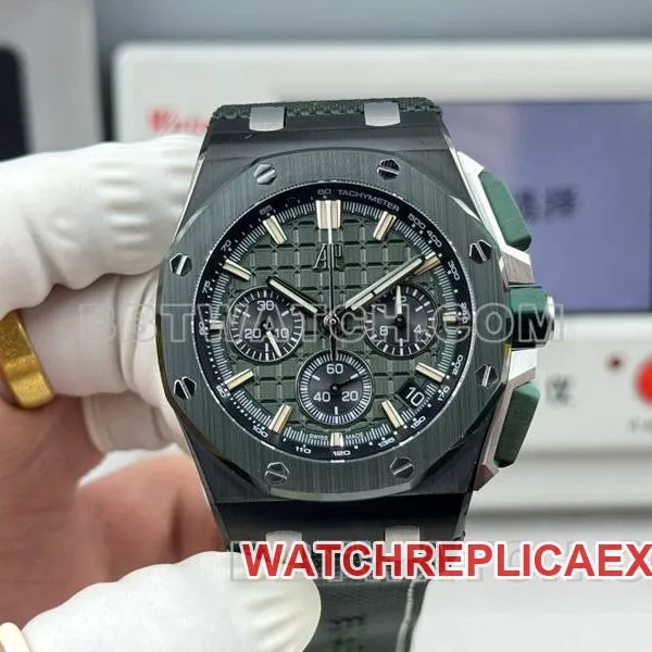Audemars Piguet watch LS factory Royal Oak offshore type 43MM green dialchronograph mechanical rubber model 26420side live photo