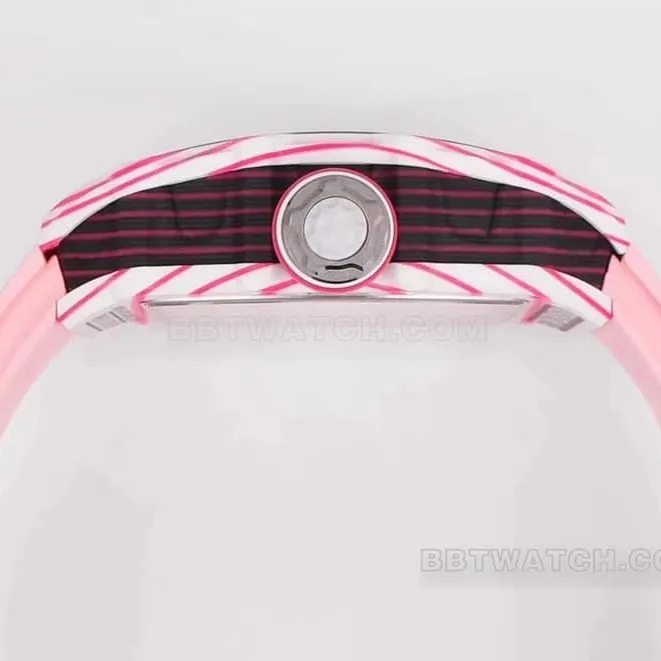 Richard Mille men's top-tier pink rubber RM 38-02 front live photo