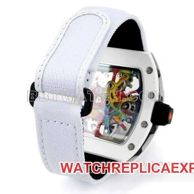 Richard Mille men's top-tier 1:1super graffiti tourbillon white leather RM 68-01braceletlive photos