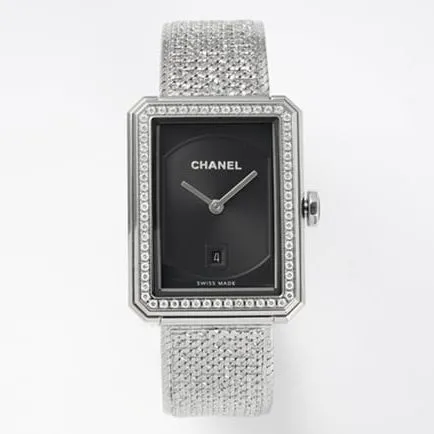 top-tier replicaChanel women's black dialsteel braceletBOY·FRIEND series hand back cover picture