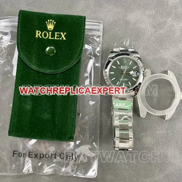 Rolex collectible watch ARF Factory log 41mm aperture green dial3235 steel bracelet front live photo