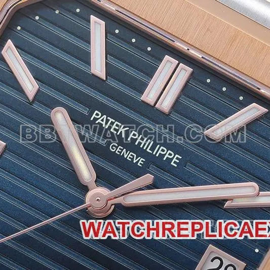 Patek Philippe collectible watch PPF Factory45MMblue dial mechanical gold steel bracelet model 5821side live photo
