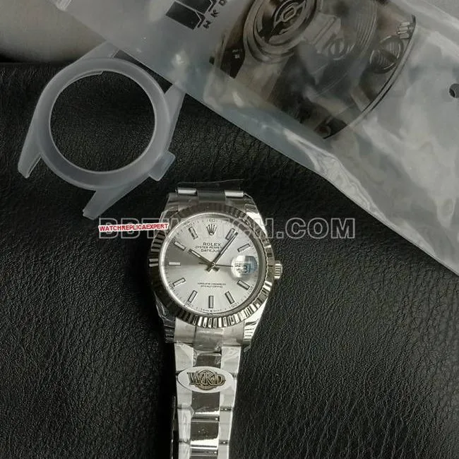 WKD Factory Watch Rolex Datejust 41mm Silver Dial 126331 Real Shot - Front View
