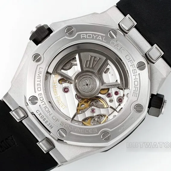 APS factory Audemars PiguetRoyal Oak offshore top-tier 1:1super cloneblack dial rubber model 15720CN.OO.A002CA.01side live photo