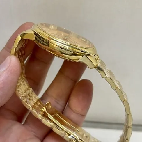 top-tier watch Omega men's gold plate gold steel bracelet Die Fei series 41mm natural real diamond mechanical watch clasp picture