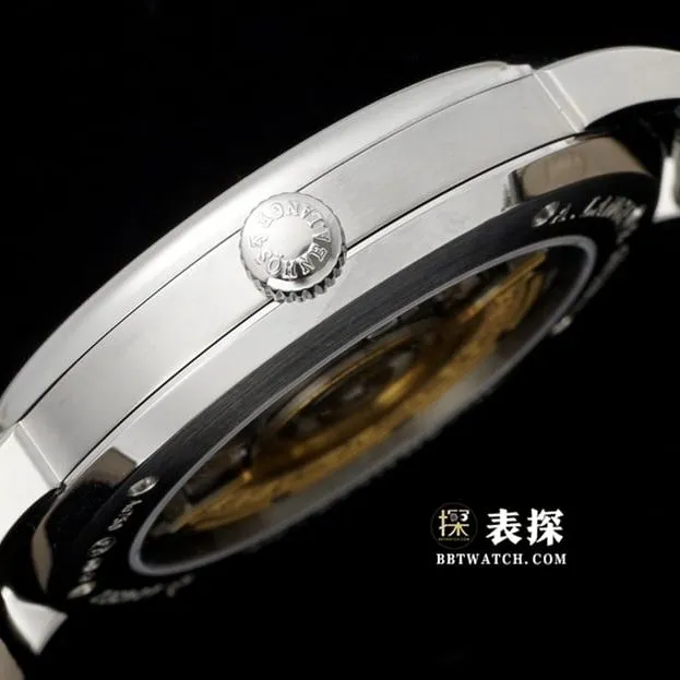 F8 Saxony Lange 1:1replica watch men's silver white dialleather strap model 211.027caseback live photo