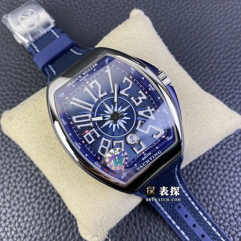 ZFV45 series Frank Muller watch blue dialleather strap model SC DT YACHTING OG back view