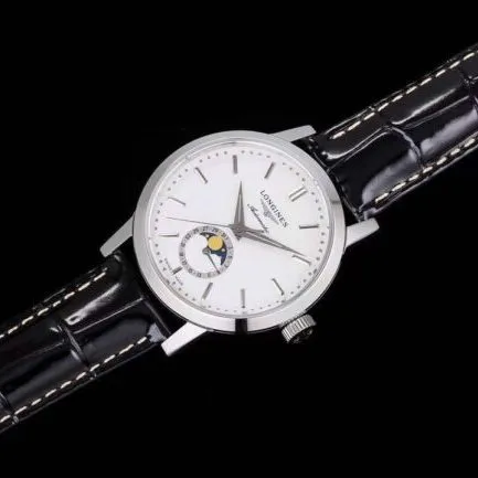 top-tier watch Longines classic retro series white steel white bottom 1832 model mechanical men's watch movement picture