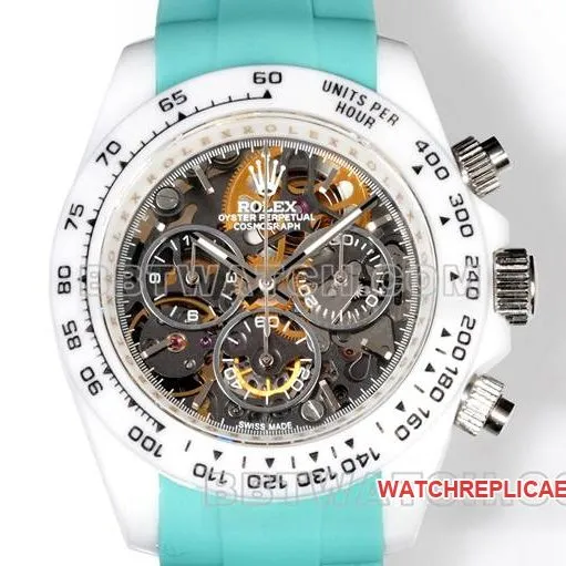 collectible watch TW factory DaytonaRolex white case green rubber braceletside live photo