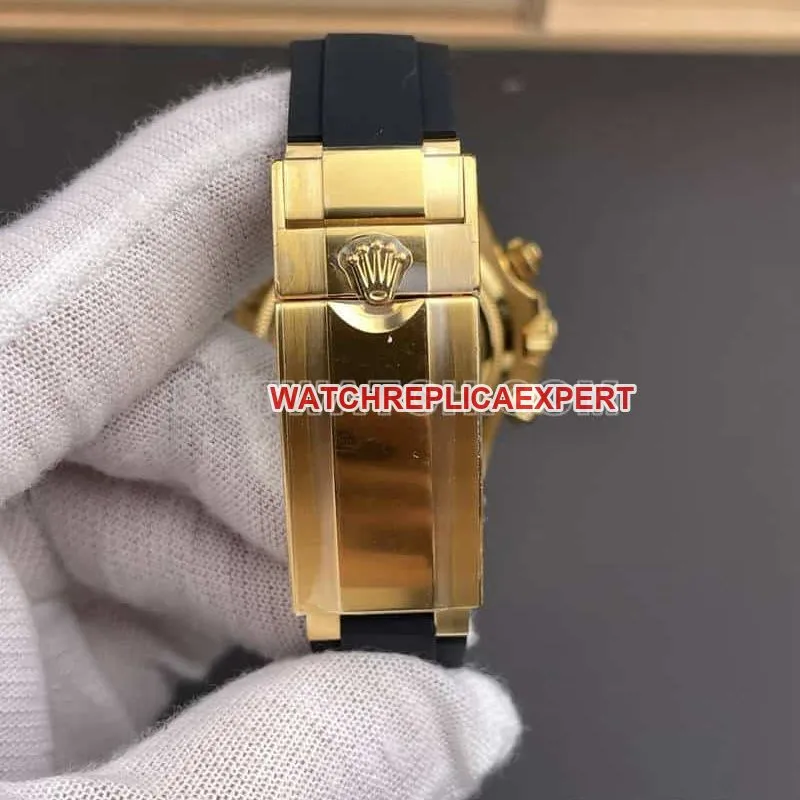 VSRolexDaytonasuper cloneblack dialyellow gold shell rubber style 126518front live photo