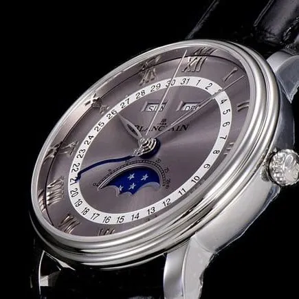 OM FactoryBlancpaintop-tier watch new V3 upgraded villeret classic 6654 men's gray plate black belt watch clasp picture