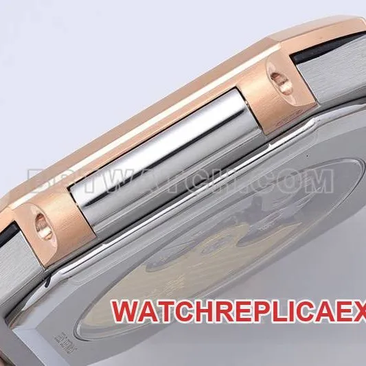 Patek Philippe collectible watch PPF Factory45MMblue dial mechanical gold steel bracelet model 5821caseback live photo