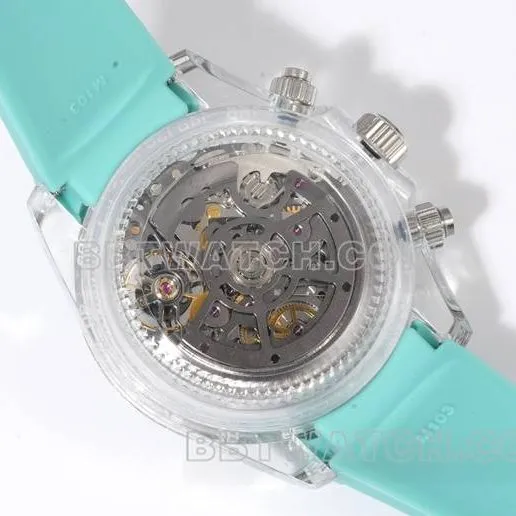 collectible watch TW factory DaytonaRolex transparent case green rubber braceletbraceletlive photos