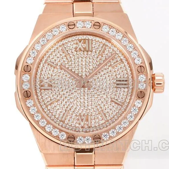 Chopin collectible watch GH factory Snow Mountain Proud Wings 41mm diamond dial diamond bezel rose gold steel strap side real shot picture
