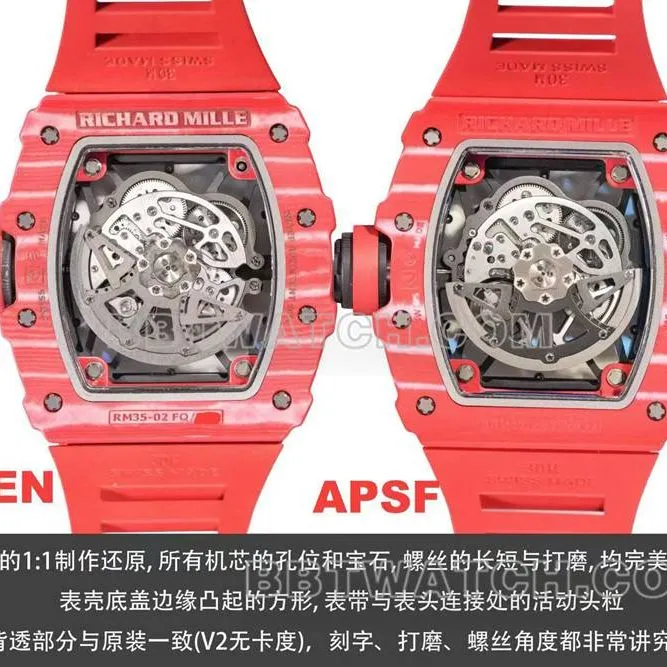 APS factory Richard Milletop-tier watch RM35-02 Red Devils review caseback live photo