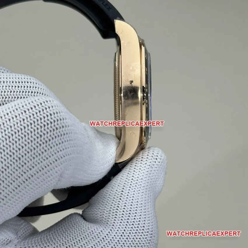 Clean factory Rolex Daytona super A imitation black plate rose gold rubber models 126515 buckle real picture