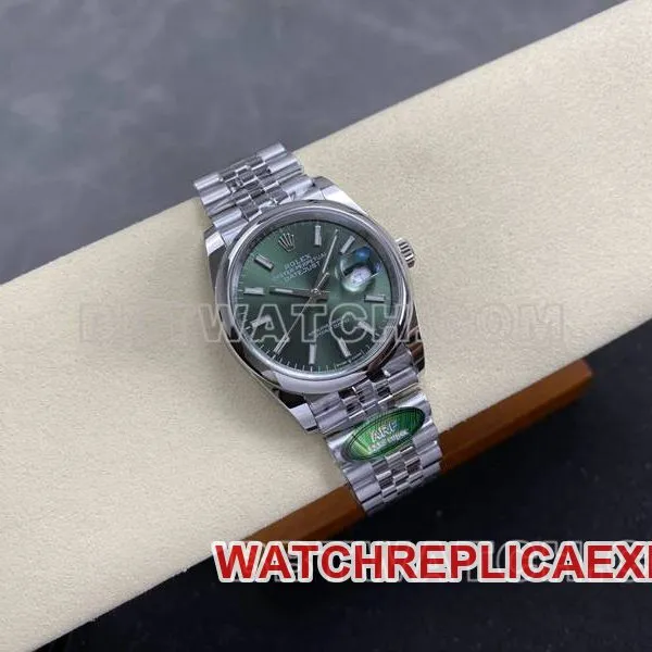 Rolextop-tier watch ARF FactoryDatejustgreen dial aperture 36mm steel bracelet model side live photo