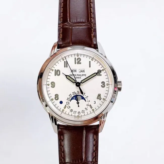 top-tier replicaPatek PhilippePP super complex function 5320G series white steel white dial men's mechanical watch size chart