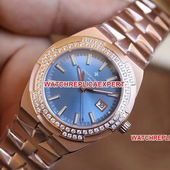 CC factory Vacheron Constantin top-tier 1:1super cloneblue dial pink gold 1225Vcaseback live photo