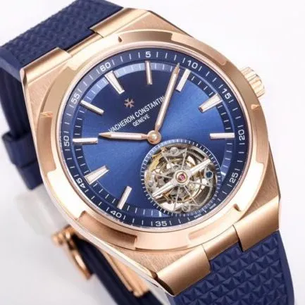 top-tier replicaBBRVacheron Constantin, the king of steel watches with the best appearance, blue dial, tourbillon, front view