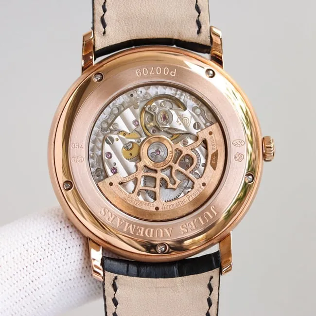 top-tier replicaAudemars PiguetJULES AUDEMARS series rose gold steel case front view