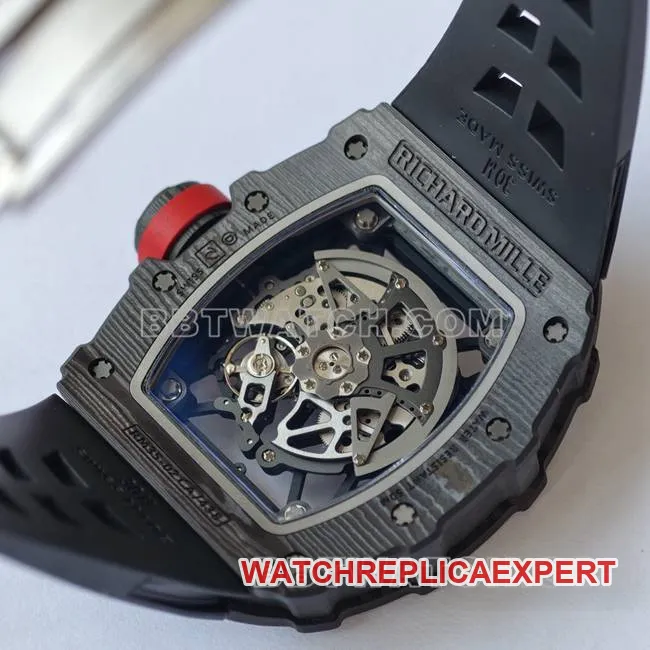 collectible watch RM35-02 UMI factory Richard Mille black shell black belt side live photo