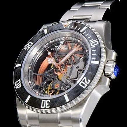 Rolextop-tier watch automatic movement men's gray plate steel bracelet Submariner series watch detail shots