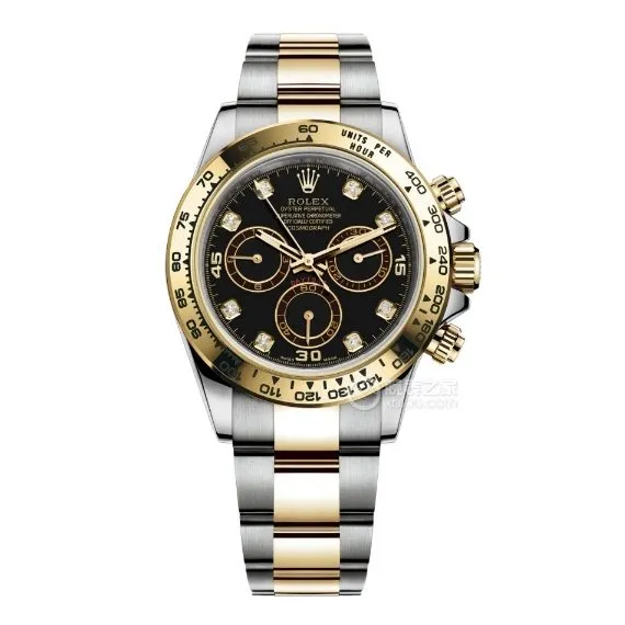 Factory C Rolex Daytonatop-tier 1:1super cloneblack dial gold steel bracelet model m116503-0008side live photo