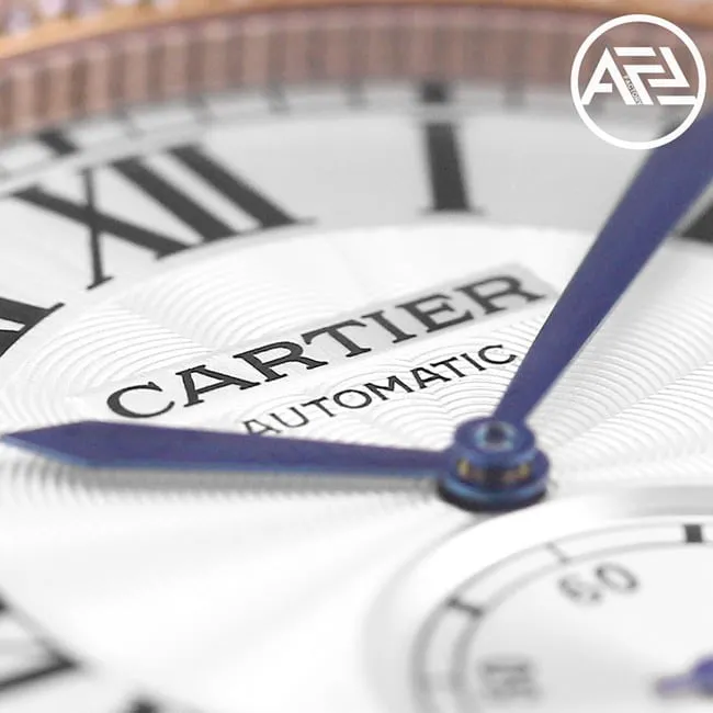 Top-tier watch Cartier Kalibo series men's white dial pink steel bracelet automatic movement watch side view
