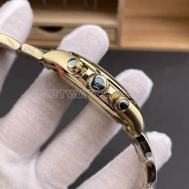 1:1replica watch Daytonagreen dialCBD factory Rolexyellow gold4130 mechanical front live photo