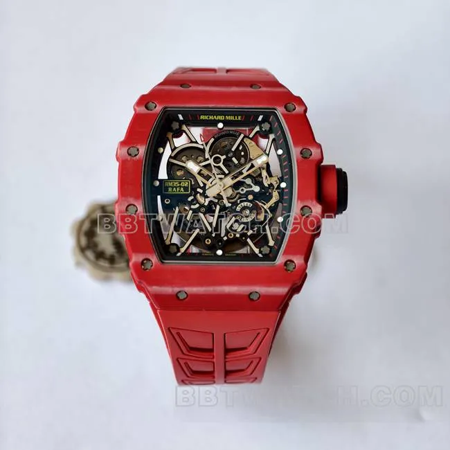 watch RM35-02 UMI factory Richard Mille red shell red band caseback live photo