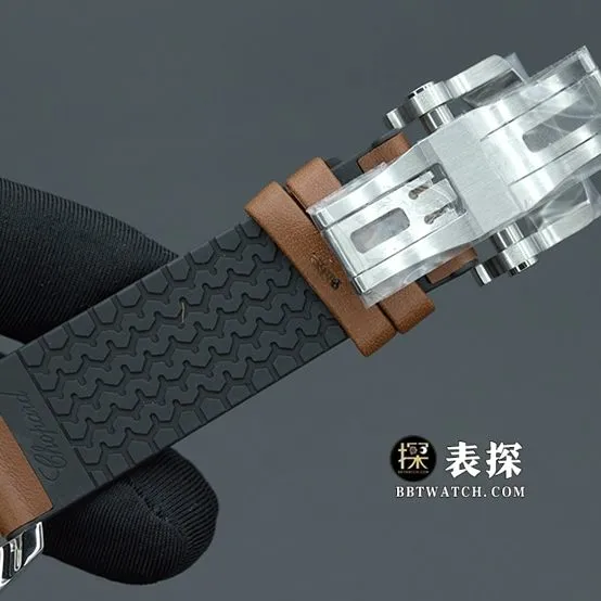V7 factory Chopard1:1super watch men's dark gray panda disc rubber model pictures and prices braceletlive photos