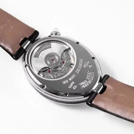 ZF Factory Breguet top-tier watch women's white dial black belt Queen of Naples leather strap watch front view
