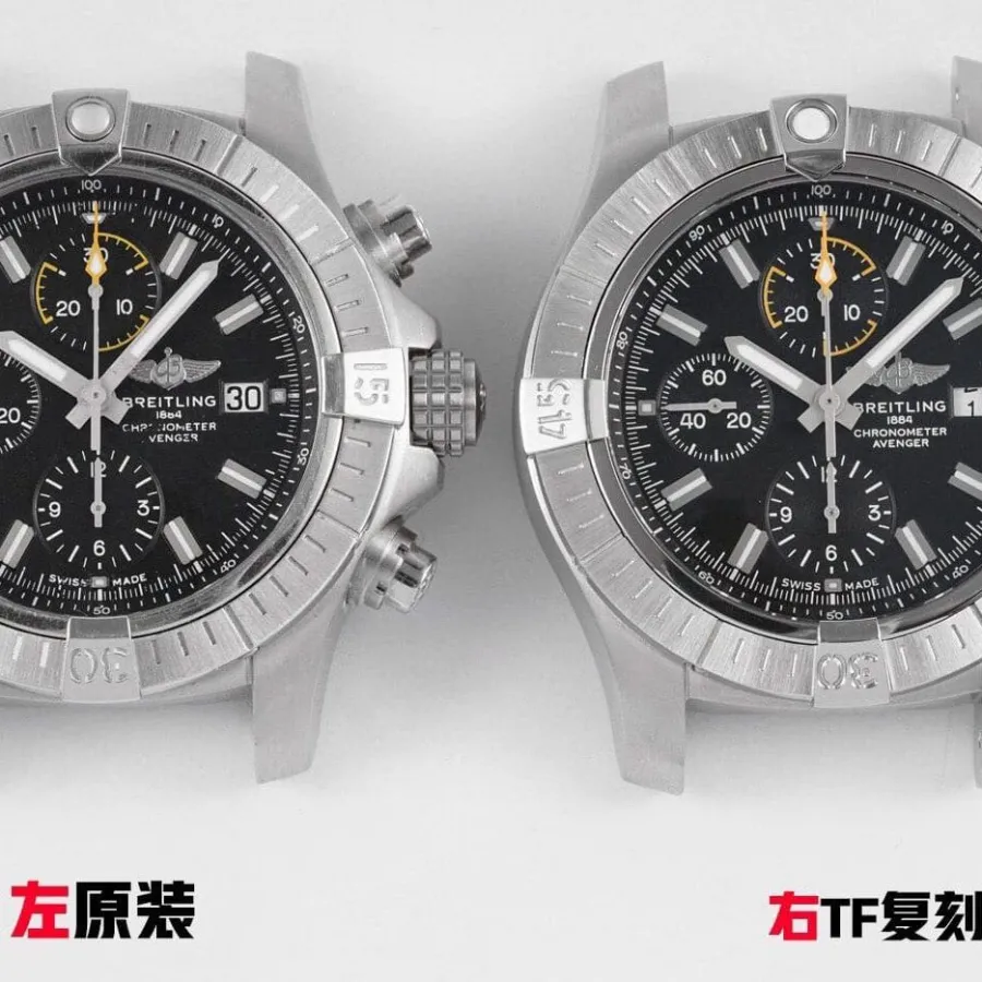 TF factory Breitlingtop-tier watch Avengers black dialA13317 real and fake comparison review appearance live photos