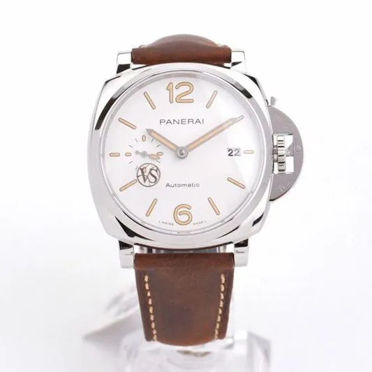 Paneraireplica Watch Lumino Dürr PAM1046 Classic Sandwich Beige Dial Watch Side View