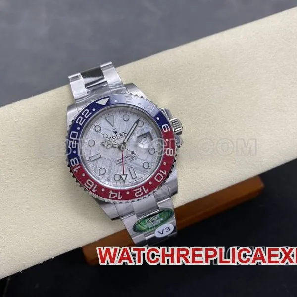 Rolex collectible watch ARF FactoryGMT-MasterGMT meteorite disc Pepsi bezelfront live photo