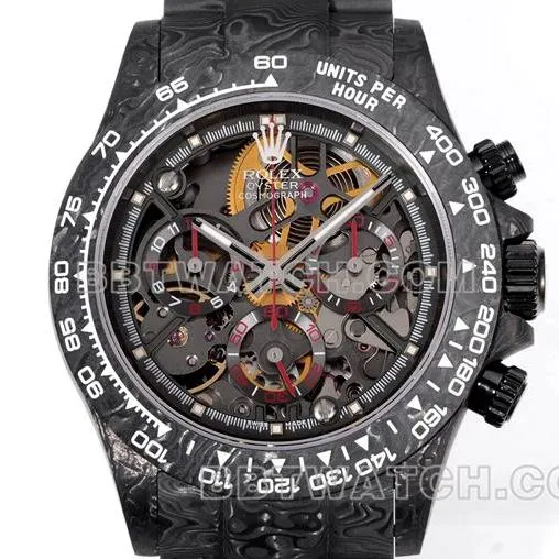 watch TWF factory Rolex Daytona carbon fiber modified custom red side live photo