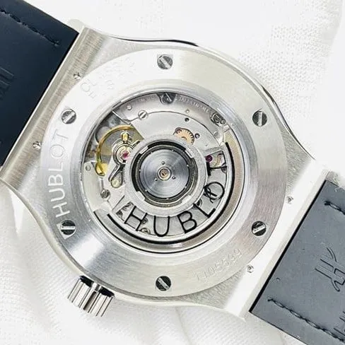 top-tier watch HublotBig Bang Sang Bleu series V3 upgraded version men's blue dial blue belt mechanical leather strap watch side view