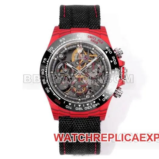 top-tier watch TW factory Rolex Daytonablack dial red shell black nylon bracelet caseback live photo