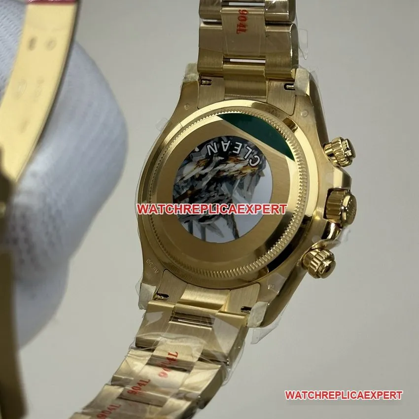 Clean FactoryRolexDaytona1:1top-tier replicawhite dial all gold steel bracelet model 126508side live photo