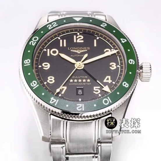Sports Longines1:1replica watch carbon black dialsteel bracelet model L3.812.4.63.6caseback live photo